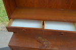 Bokhylla. Teak, 1950/60-talet, 2 delat, renoveringsobjekt.