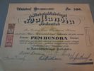 Aktiebrev Rederaktierbolaget Hallandia Halmstad, 1916.