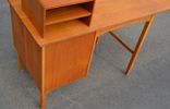 Skrivbord med klaff & telefonhylla. Teak, 1950/60-talet.