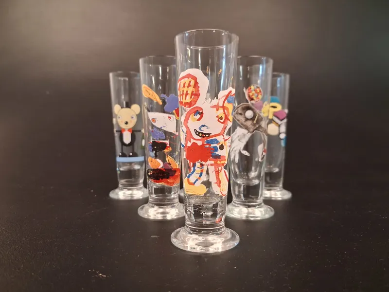LASSE ÅBERG. 6 Snapsglas.