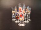 LASSE ÅBERG. 6 Snapsglas. 