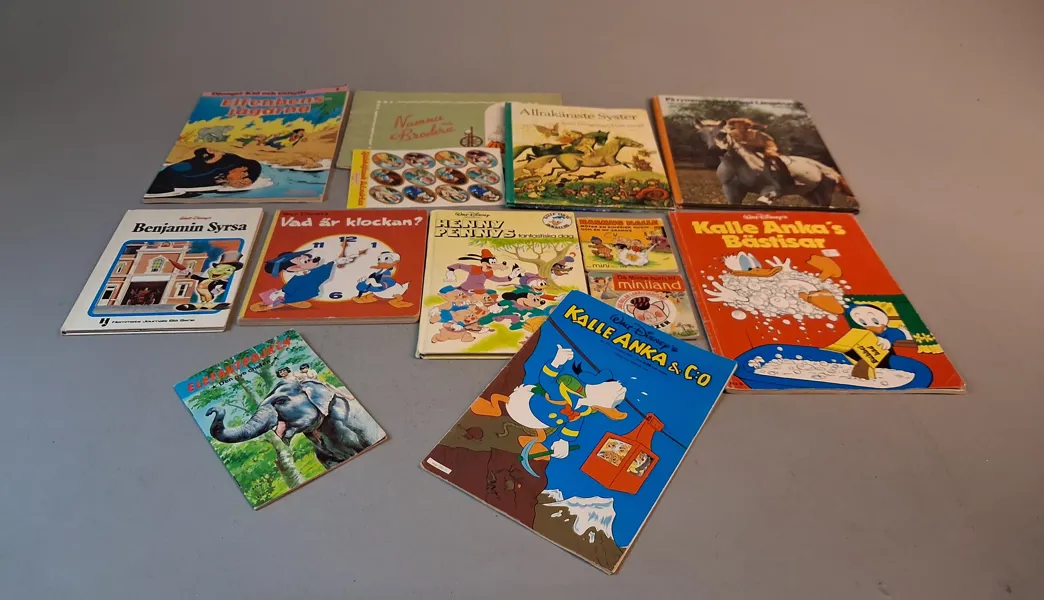 Diverse tidningar & böcker "Barn". Bl.a Pippi, Benjamin Syrsa, m.fl.