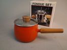 Skärmaskin, Fondue set, lerkruka.