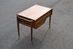Sybord med korg & innehåll. Teak, Danmark, 1960-talet.