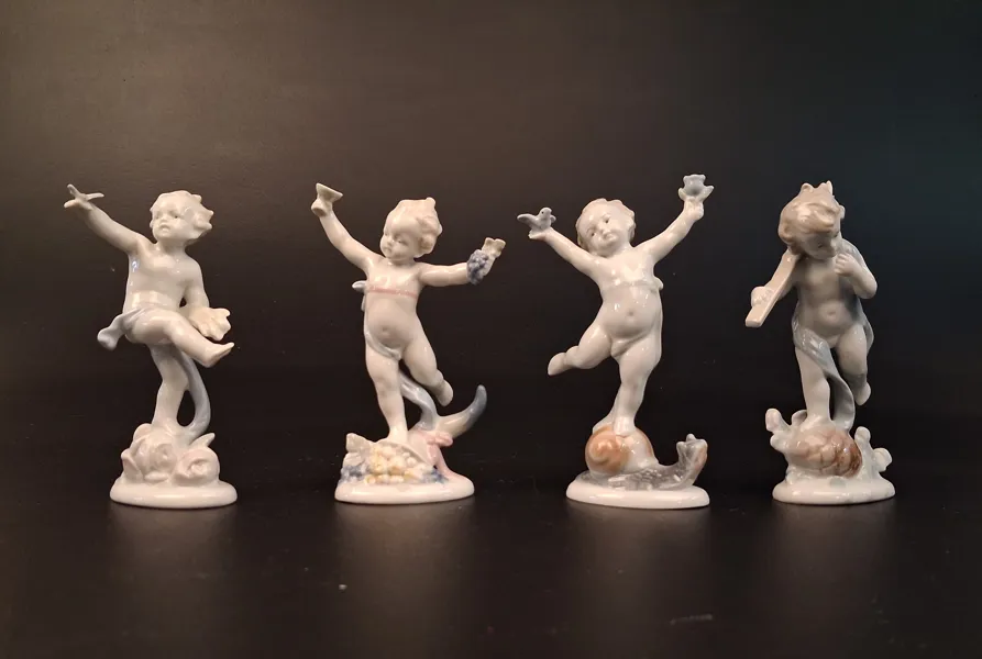 4 Figuriner, "De fyra årstiderna", Metzler & Ortloff, Neutettau, Tyskland.