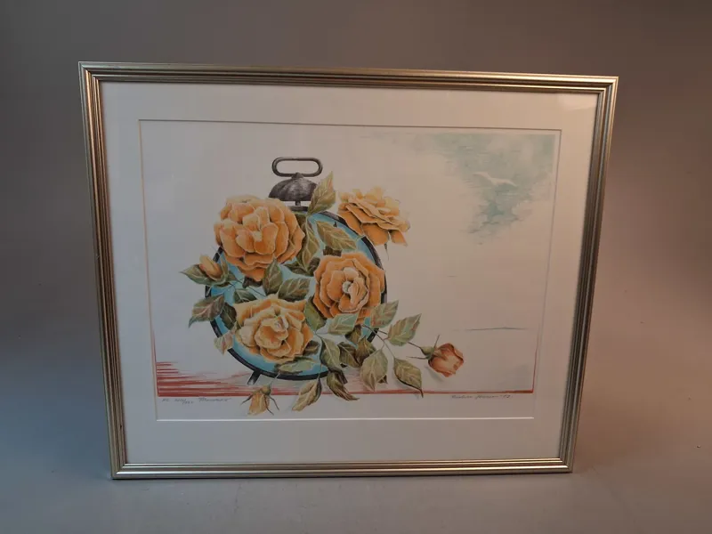 BARBRO JÖNSSON. Litografi "Blomstertid", signerad, daterad -83 & numrerad med romerska siffror (18/25).