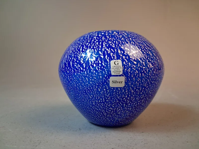 GERMANO PADOAN. Ljuslykta. Gränna Glasbruk, Silver Folie