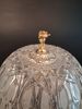 Bordslampa, glas, metal, prismor. 1900-tal.