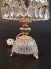 Bordslampa, glas, metal, prismor. 1900-tal.
