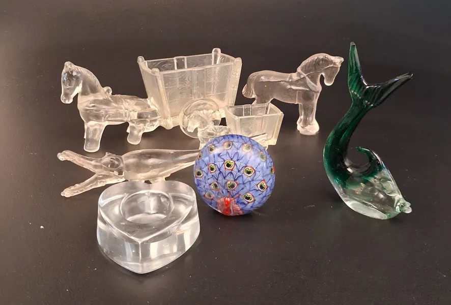 Diverse, glas, figuriner m.m.