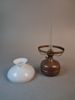 Fotogenlampa, glas & koppar.