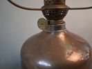 Fotogenlampa, glas & koppar.