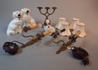 Diverse. Malm, mässing & Beswick hemvändarhundar.