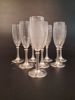 8 Champagneglas. "Cosi Tabellini 95". Pewter, Italien. Tenn & glas.