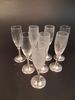 8 Champagneglas. "Cosi Tabellini 95". Pewter, Italien. Tenn & glas.