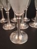 8 Champagneglas. "Cosi Tabellini 95". Pewter, Italien. Tenn & glas.