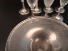8 Champagneglas. "Cosi Tabellini 95". Pewter, Italien. Tenn & glas.