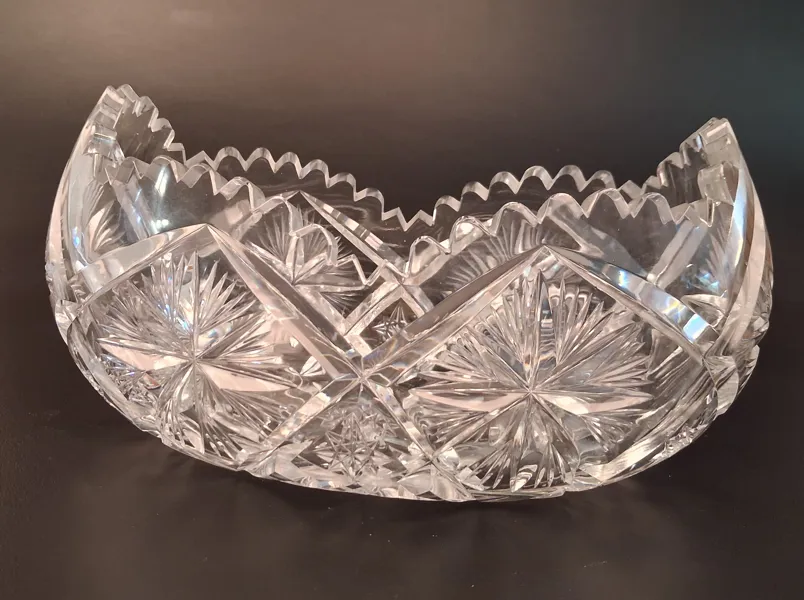 Kristall skål, glas.