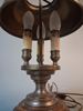 Bordslampa, mässing & trä, 1900-talet.