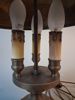 Bordslampa, mässing & trä, 1900-talet.