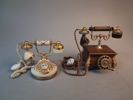 2 Telefoner, Telcer Telefonia, Italy, Guldpläterade 18K.