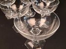 ELIS BERGH. 6 Cocktailglas. sexkantig fot, Kosta.