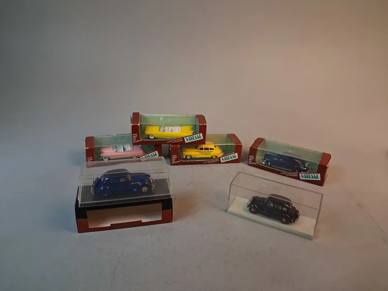 6 Samlarbilar. Vitesse & Rextoys, Skala 1/43, originalkartong till 5 bilar.