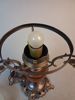 Belysning, bordslampa. Glas, trä, metall.