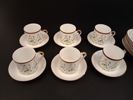 Kaffeservis delar Hackefors "Linnea Borealis" 6 Koppar, fat & assietter.