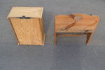 Mindre bänk & väggskåp. Allmoge, 1800/1900-talet.