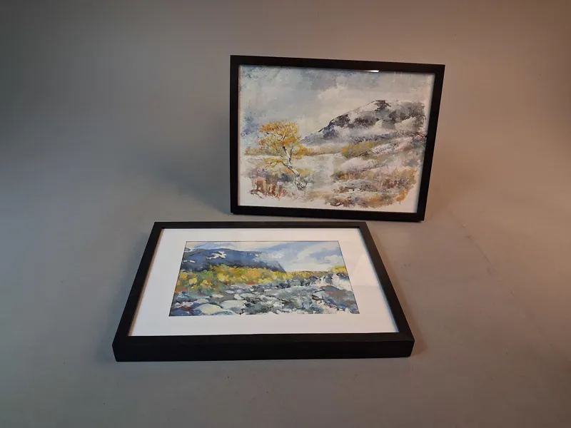 GUNNAR DAHLSTRÖM. 2 Tavlor, Gouache, signerade.