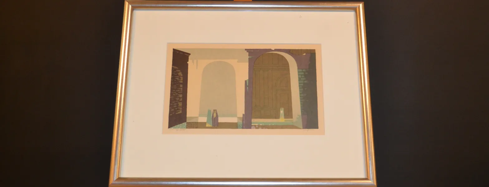 SVEN JONSON. Färglitografi, "Ljus Portal", signerad & numrerad 112/150.