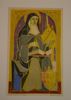 ERIK OLSON. Färglitografi, "Sankt Birgitta av Vadstena", signerad & daterad 1952.