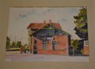 LILLAN BERG-HAGENFELDT. Akvarell, "Gamla järnvägsstationen, Laholm", signerad