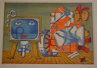 ERIK OLSON. Färglitografi, "Brev från en surrealist", signerad, daterad 1974 & numrerad 298/350.