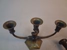 2 Kandelabrar, 3-Armade, brons, 1900-talet. Art Deco.