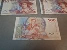 SEDLAR, 6st, 500-kronorssedlar.