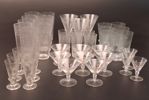 Diverse spritglas. Slipad dekor. 42 delar.