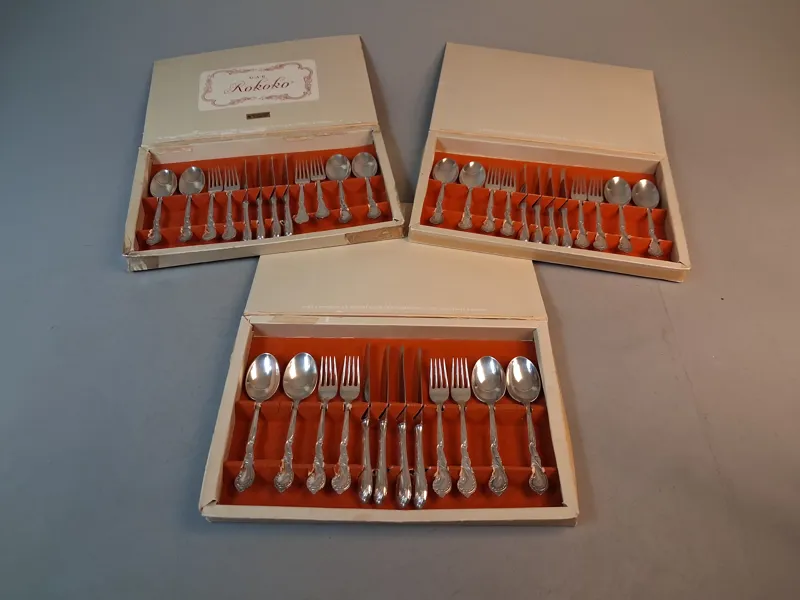 Bestick. "Rokoko", G.A.B. 36 delar, nysilver.