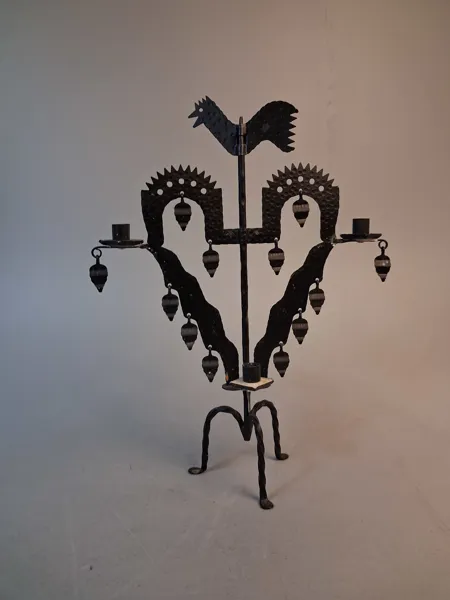 Tuppljusstake, smide. Käck & Hedbys, Leksand.