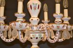Ljuskrona. Venetiansk-stil, porslin & glas, 1900-talets mitt.