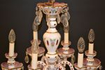 Ljuskrona. Venetiansk-stil, porslin & glas, 1900-talets mitt.