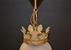 Taklampa. Frostat glas med mässings detaljer, från 1900-talets mitt.