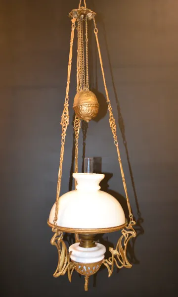Takfotogenlampa. Metall & glas, 1900-talet.