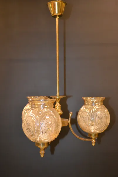 Taklampa. Glas & mässing, 1960/70-talet.