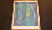 SVEN JONSON. Färglitografi, "Surrealistisk bild med stol", signerad & numrerad 298/350.
