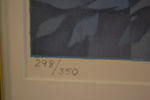 SVEN JONSON. Färglitografi, "Surrealistisk bild med stol", signerad & numrerad 298/350.