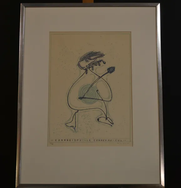 MAX ERNST. Färglitografi, "Cornegidouille cornes au cul", signerad & numrerad 24/99.