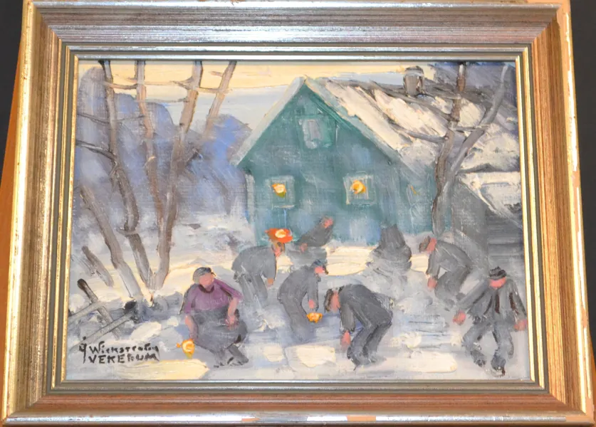 ÅKE WICKSTRÖM. Olja på pannå, "Vekerum", signerad.