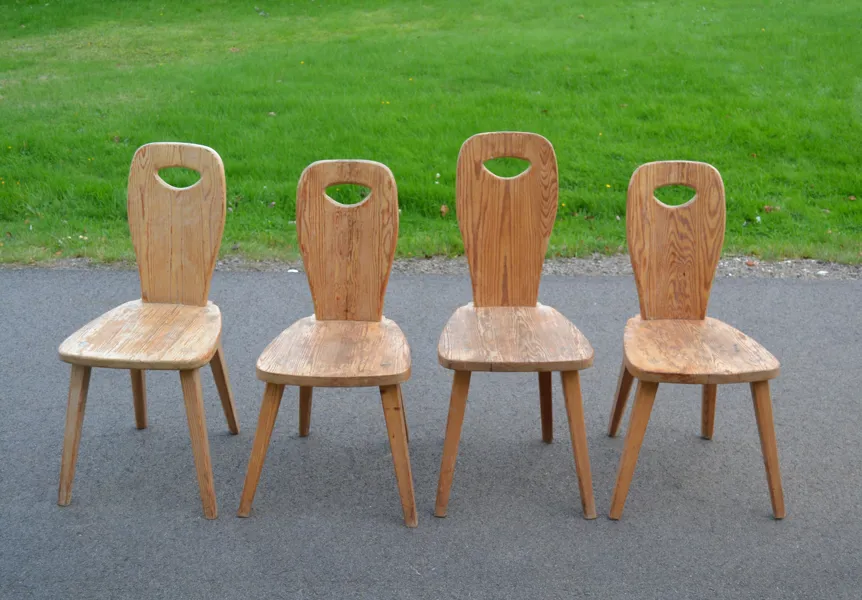 4 Hemmagjorda stolar. signerade & daterade 1965 & 1967.